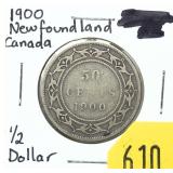 1900 Newfoundland half dollar