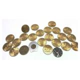 Lot of tokens, 23 pcs.