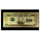 Gold $10,000 denomination novelty note