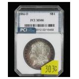 1884-O Morgan dollar, PCI slab certified MS-66