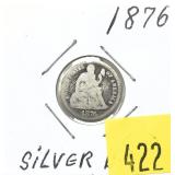 1876 Seated Liberty dime