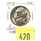 1948-D Buffalo nickel, Unc.