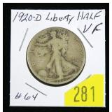 1920-D Walking Liberty half dollar