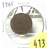 1865 2-cent piece