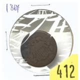 1864 2-cent piece