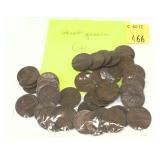Lot of wheat cents, 40 pcs.