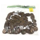 Lot of wheat cents, 150 pcs.