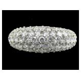 Sterling silver pave CZ dome style ring with