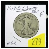 1919-S Walking Liberty half dollar