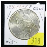 1926 Peace dollar, BU