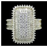 Sterling silver gold wash round and baguette CZ