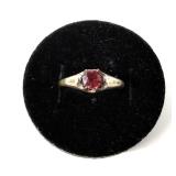 Antique round cut garnet ring, size 5.5