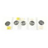 x5- 1982 Half dollars, 90% silver, -x5 half
