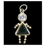 14K Yellow gold birthstone charm, 0.5 grams