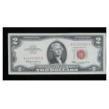 $2 Red seal note, series of 1963, Unc.