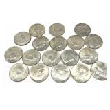 x18- Half dollars, 40% silver, -x18 half dollars,