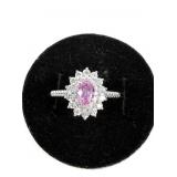 Sterling silver oval cut natural pink sapphire