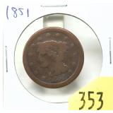 1851 U.S. large cent
