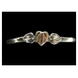 Sterling silver ring with 10K rose gold leaf