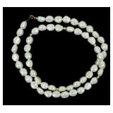 14K Yellow gold and freshwater pearl 18" necklace