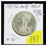 1937 Walking Liberty half dollar, BU