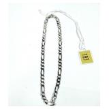 Sterling silver 12" figaro chain, 9.1 grams