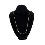 Sterling silver 16.5" fancy chain with 2 bead