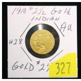 1910 $2.50 Gold Indian Head Quarter Eagle