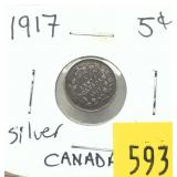1917 Canadian 5 cents, silver