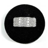 Sterling silver 3-row VS2 lab diamond eternity