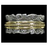 Or Paz sterling silver and gold wash spinner ring,