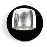 Sterling silver wide band ring, approx 5/8",