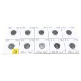 x10- 1943 steel cents, Unc., -x10 cents, Sold by