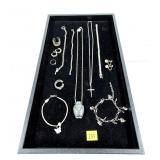 Lot, sterling silver and fashion jewelry