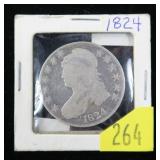 1824 Bust half dollar