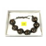 Vintage Mexican sterling silver 14" necklace with