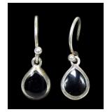 Sterling silver shepherd hook earrings with small