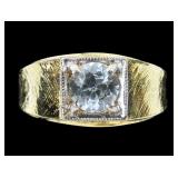 Sterling silver gold wash cultured white sapphire
