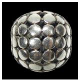 Sterling silver disc lattice dome ring, size 6,