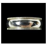 Sterling silver milgrain edged band ring, new,
