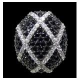 Sterling silver black onyx and white spinel pave
