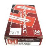 Box of .222 REM 50-grain V-Max Hornady