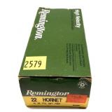 Remington .22 Hornet 45 Gr. Cartridges - 50 rounds