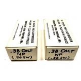 Lot: 2 Vintage Boxes of Remington .38 Cal New