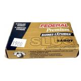 Box of 12 Ga. 2.75" Federal sabot slugs, 5 rounds
