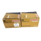 x2- Boxes of .38 SPL +P 129-grain jacketed hollow