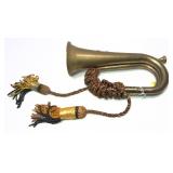 Brass Military bugle with decorative tassles