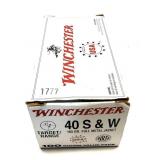 Box of .40 S&W 165-grain Winchester FMJ