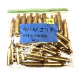 Bag of .243 WIN. brass marked 41 pcs.