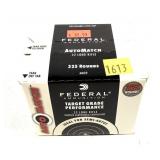 Box of Federal .22 LR Auto Match cartridges,